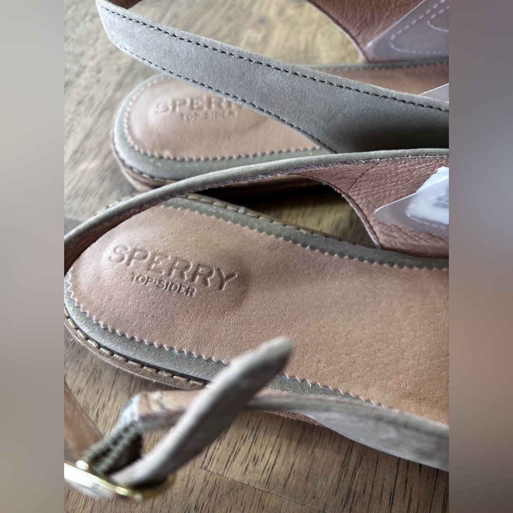 Sperry Taupe & Brown Slingback Loafers - Picture 3 of 8